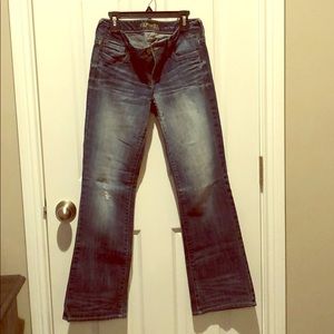 Express Jeans 0 Short Ombre Distressed Bootcut Jeans👖